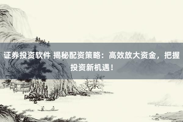 证券投资软件 揭秘配资策略：高效放大资金，把握投资新机遇！