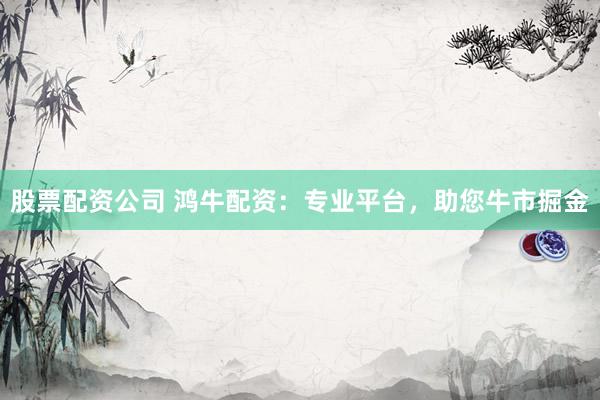 股票配资公司 鸿牛配资：专业平台，助您牛市掘金