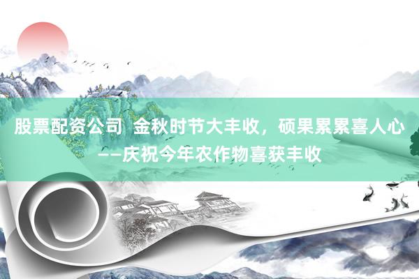 股票配资公司  金秋时节大丰收，硕果累累喜人心——庆祝今年农作物喜获丰收