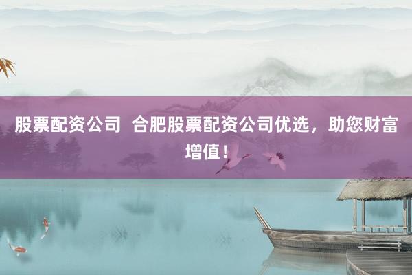 股票配资公司  合肥股票配资公司优选，助您财富增值！