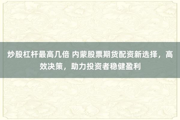 炒股杠杆最高几倍 内蒙股票期货配资新选择，高效决策，助力投资者稳健盈利