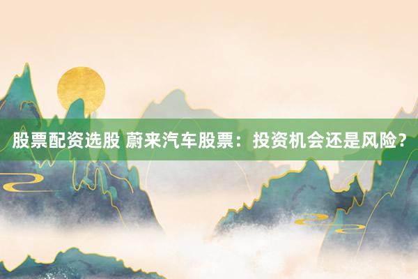 股票配资选股 蔚来汽车股票：投资机会还是风险？