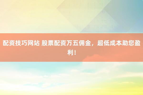 配资技巧网站 股票配资万五佣金，超低成本助您盈利！