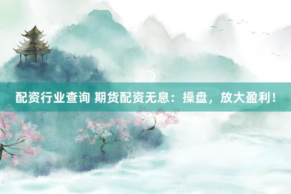 配资行业查询 期货配资无息：操盘，放大盈利！