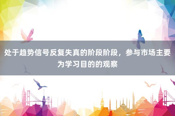 处于趋势信号反复失真的阶段阶段，参与市场主要为学习目的的观察