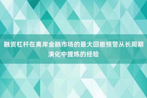 融资杠杆在离岸金融市场的最大回撤预警从长周期演化中提炼的经验