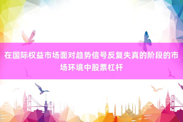 在国际权益市场面对趋势信号反复失真的阶段的市场环境中股票杠杆